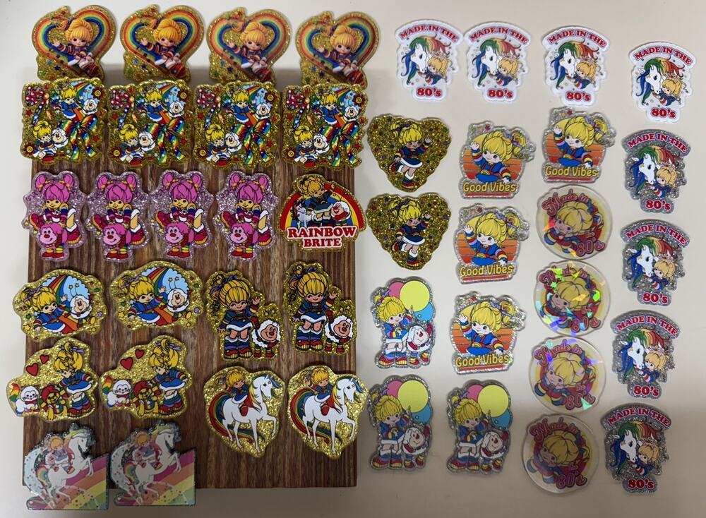 44 Pc Assorted Rainbow Brite Acrylic Flatbacks